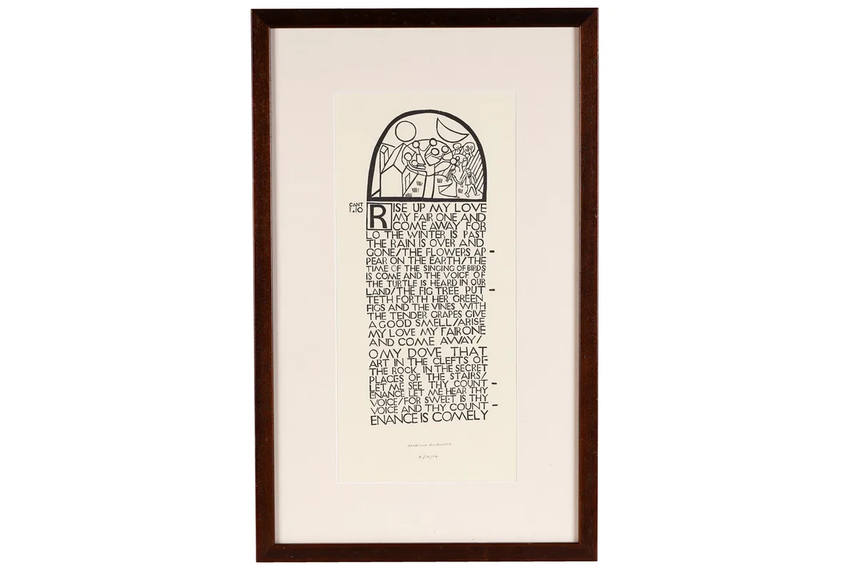 Andrew Anderson, Rise up my love, linocut