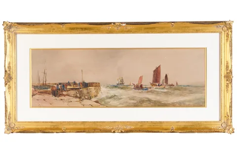 Frank Henry Mason, Fishing Fleet, watercolour