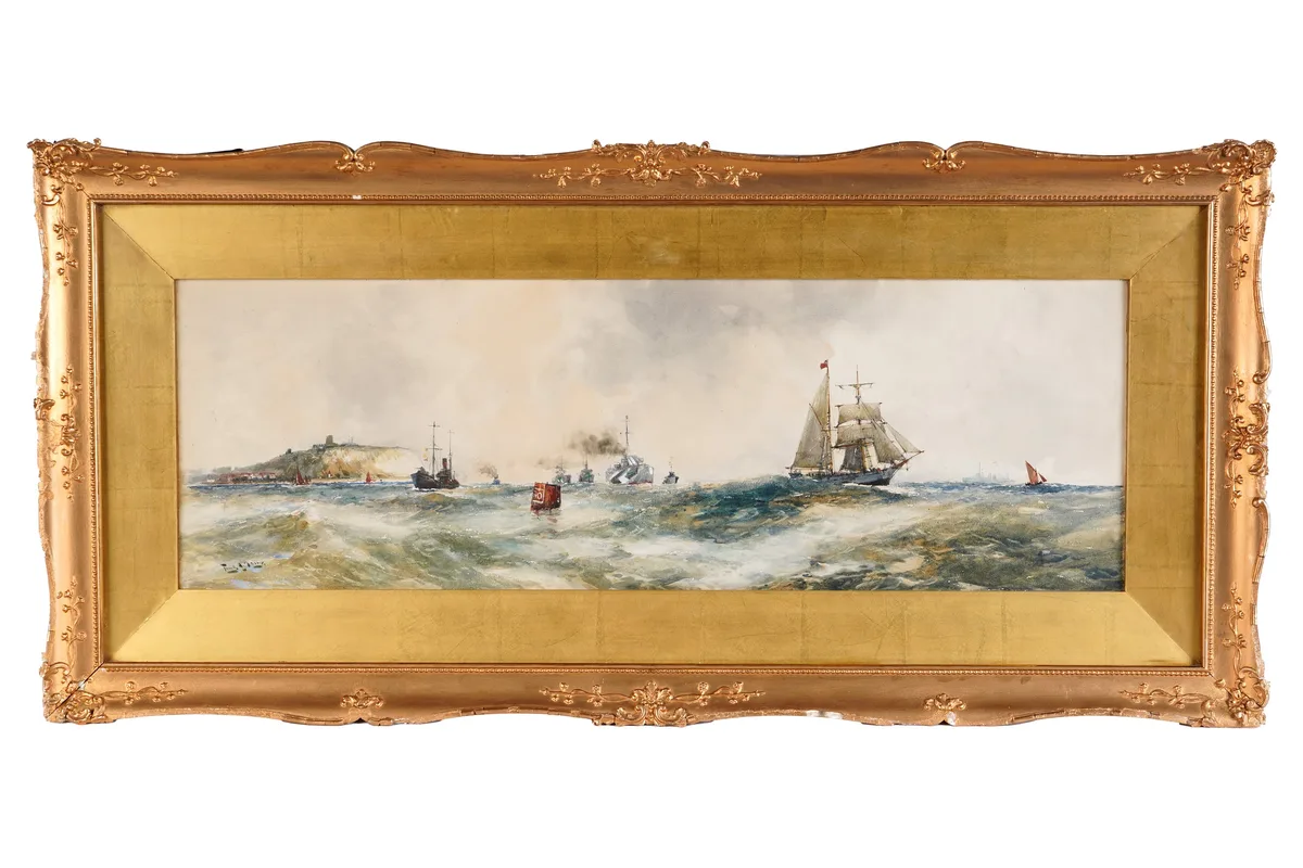 Frank Henry Mason, Off Scarborough, watercolour