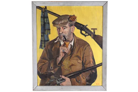Sheila Gertrude Mackie, The Gamekeeper, oil on canvas