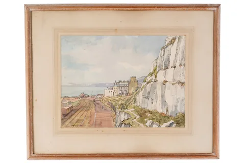 Norman Janes, The Houses Under East Cliff, Dover, watercolour and pencil