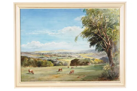 William Fergie, A landscape with Cattle, watercolour on paper