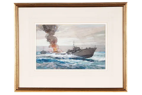 Walter Thomas, Motor Torpedo Boat (MTB) after action, watercolour