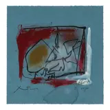 Robert Motherwell, Untitled (State I) (Belknap 181, Engberg/Banach 325), 1977/1984, Etching and aquatint with hand-coloring on blue Auvergne à la Main Richard de Bas handmade paper