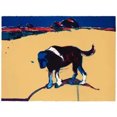 Fritz Scholder, Walking Dog, 1977, Lithograph in colors on Arches paper