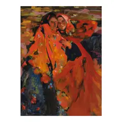 Gene Hackman, Peasant Women, oil on canvas