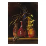 Gene Hackman, Still Life with Orchids (A Group of Two), oil on board; oil on canvasboard