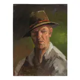 Gene Hackman, Male Portraits, Probably Self-Portraits (A Group of Three), two oil on Masonite, one oil on canvasboard