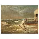 Saving the Pier by Charles Henry Gifford, 1901, oil on canvas, offered Jan 2026