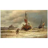 Henry Pember Smith, Fishermen Bringing in the Catch, 1880, oil on canvas