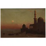 Frank Waller, Sunset Over a Mosque, oil on canvas