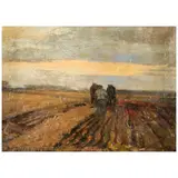 Frederick William Hutchison, Working the Fields, oil on canvas