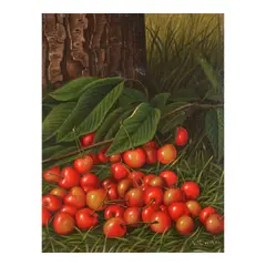 Levi Wells Prentice, Cherries, oil on canvas
