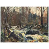 Charles Curtis Allen, Woods in Winter, oil on canvasboard