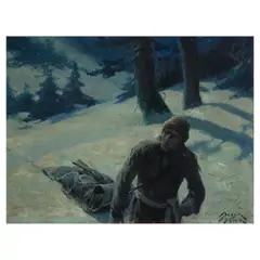 Frank Stick, "Wait for me, I'll be back", circa 1920, oil on canvas