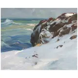 Charles Herbert Woodbury, Winter Coast, oil on canvas