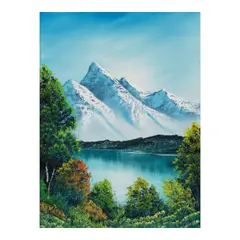 Bob Ross, Untitled (Mountain Lake Landscape), 1994, oil on canvas