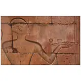 Joseph Lindon Smith, Relief from the Karnak Temple at Thebes, depicting Ramesses II Holding a Censer, oil on canvas behind glass