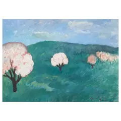 Gershon Benjamin, The Orchard, 1950, gouache on wove paper