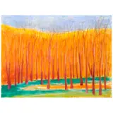 Wolf Kahn, Orange on Orange, 2014, pastel on paper