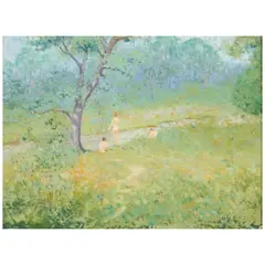 Louis Feuchter, Bathing in the River at Springtime, oil on board