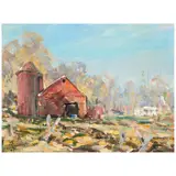 Jay Hall Connaway, Pawlet Barnyard, Vermont - Fall, oil on canvasboard