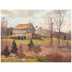 Bernard Corey, Hartness Farm, oil on Masonite