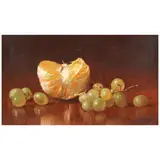 De Scott Evans, Grapes and Orange, oil on canvas
