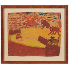 Gertrude Morgan, Daniel 7, gouache and pen on paper