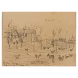 Oscar Florianus Bluemner, Passaic Bridge, 1907, pencil on card