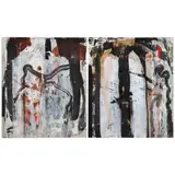 Ed Moses, Vinca-Site, 1989, oil and acrylic on canvas in artist's frame, in two parts