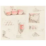 Wayne Thiebaud, Untitled, circa 1980, ink and colored ink on paper