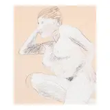 Joan Brown, Untitled (k), 1973, acrylic and graphite on paper