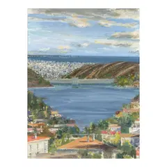 Larry Cohen, View of the Hollywood Reservoir, 2023, oil on canvas