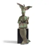 Jorge Marín, Sirena con Pajaro, bronze on painted wood base