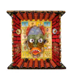 Einar, Reproduction of a Mexican Restaurant, 2007, blown glass, resin, ceramic and found objects on painted wood artist's frame