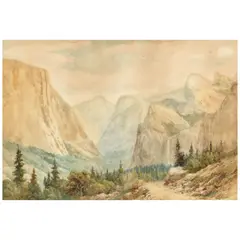 Chris Jorgensen, View of Yosemite, watercolor on paper