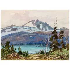 Albert Thomas Derome, Meadow N.W. of Quincy, Mt. Lyell Glacier and Mt. Lassen (a group of three)