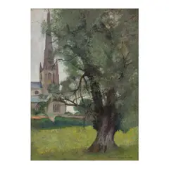Snettisham Church (St. Mary's) by Charles Rollo Peters, oil on canvas, sold Jul 2026