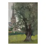 Charles Rollo Peters, Snettisham Church (St. Mary's), oil on canvas