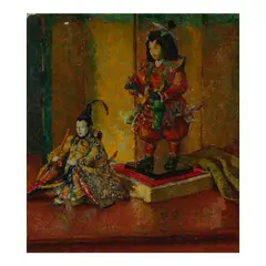 Mischa Askenazy, Still Life with Samurai Doll, oil on canvas