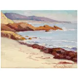 William Swift Daniell, Looking South From Picnic Beach (Laguna), circa 1920, oil on canvas laid to board