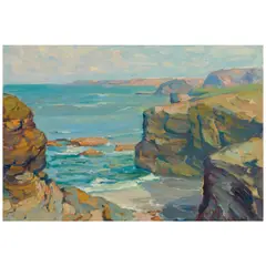 Franz Bischoff, Coastal Scene, oil on board