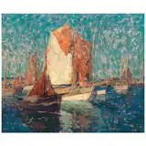 Edgar Alwin Payne, Chioggia Boats (Mediterranean Skies), oil on canvas