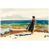 Emil Kosa Jr., Woman on the Beach, circa 1940, watercolor on Arches paper