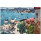 Jade Fon Woo, Alcatraz, watercolor on paper