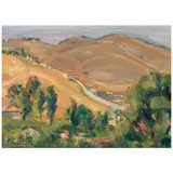 Donna N. Schuster, Hollywood Hills, circa 1925, oil on canvasboard