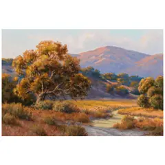 David Chapple, Evening Creekbed, oil canvas affixed to Masonite