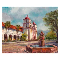 Ben Abril, Old Mission Santa Barbara, Founded 1786, oil on canvas