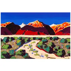 Conrad Buff, Desert Mountains, oil on board